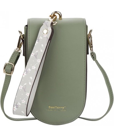 Women's long wallet, one-shoulder messenger bag, vertical mobile phone bag, Korean buckle clutch,green $15.39 Shoulder Bags