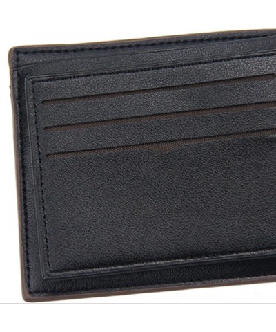 Fashion Color Blocking Short Wallet Men Leather Open Purse Multiple Card Slots Clutch Bag Quick Wallet (Black, One Size) B On...