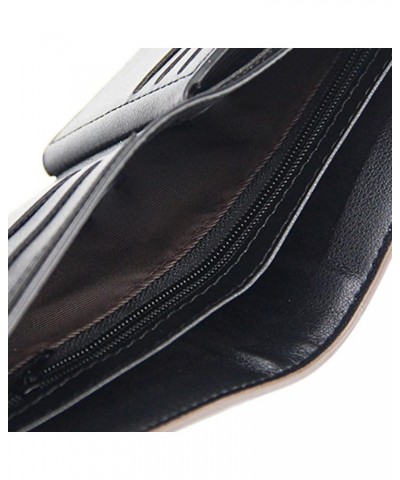 Fashion Color Blocking Short Wallet Men Leather Open Purse Multiple Card Slots Clutch Bag Quick Wallet (Black, One Size) B On...