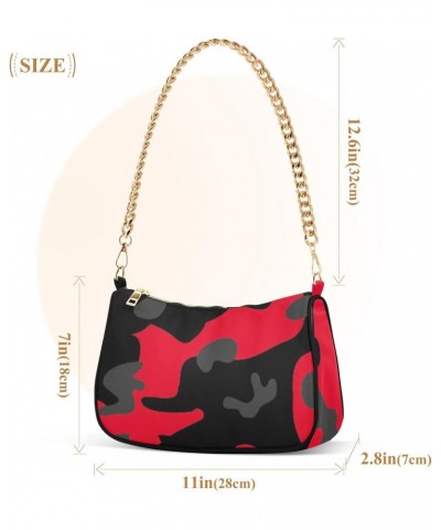 Women Small Shoulder Bag Camouflage-red-camo Girl Classic Purse Tote HandBag $23.93 Totes