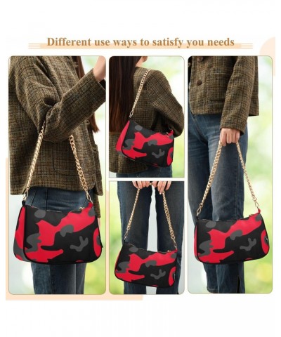 Women Small Shoulder Bag Camouflage-red-camo Girl Classic Purse Tote HandBag $23.93 Totes