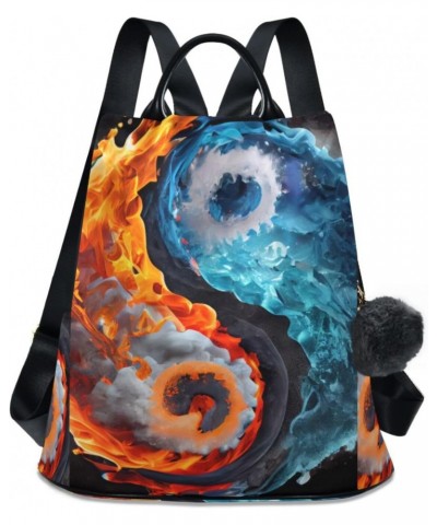 Fire Ice Yin Yang Backpack for Women, Fashion Anti Theft Casual Daypack Shoulder Bag Purse for Travel Work 15 inches $24.59 B...