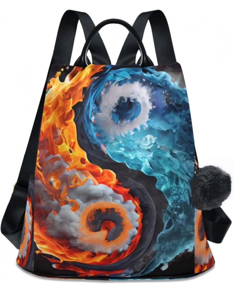 Fire Ice Yin Yang Backpack for Women, Fashion Anti Theft Casual Daypack Shoulder Bag Purse for Travel Work 15 inches $24.59 B...