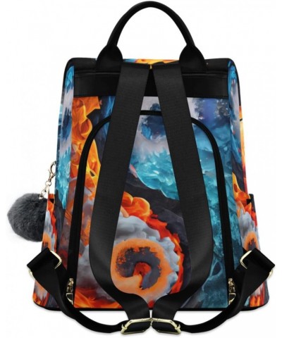 Fire Ice Yin Yang Backpack for Women, Fashion Anti Theft Casual Daypack Shoulder Bag Purse for Travel Work 15 inches $24.59 B...