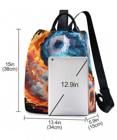 Fire Ice Yin Yang Backpack for Women, Fashion Anti Theft Casual Daypack Shoulder Bag Purse for Travel Work 15 inches $24.59 B...