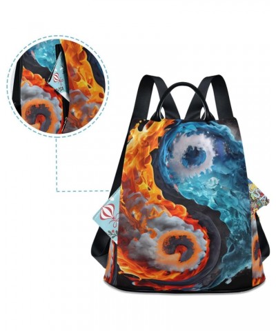 Fire Ice Yin Yang Backpack for Women, Fashion Anti Theft Casual Daypack Shoulder Bag Purse for Travel Work 15 inches $24.59 B...