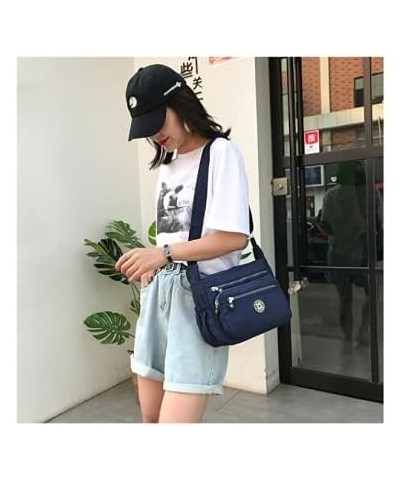 Single shoulder Messenger Crossbody Bag Nylon Purse Satchel For Women Ladies Travel Handbag Blue $12.71 Satchels