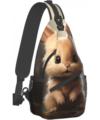 Eagle Crossbody Bag Chest Shoulder Bag Small Casual Backpack Suitable For Women Men Hiking Cute Bunny $14.78 Crossbody Bags