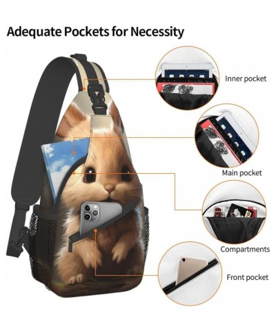 Eagle Crossbody Bag Chest Shoulder Bag Small Casual Backpack Suitable For Women Men Hiking Cute Bunny $14.78 Crossbody Bags