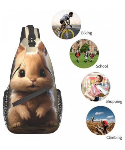 Eagle Crossbody Bag Chest Shoulder Bag Small Casual Backpack Suitable For Women Men Hiking Cute Bunny $14.78 Crossbody Bags