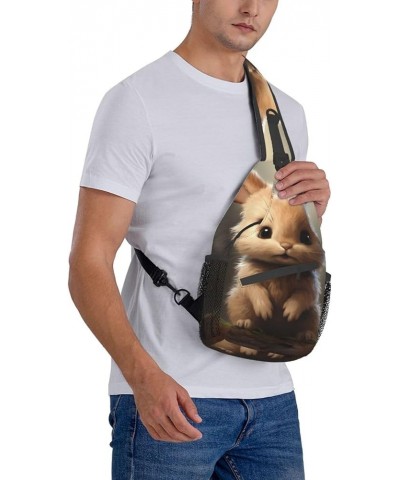 Eagle Crossbody Bag Chest Shoulder Bag Small Casual Backpack Suitable For Women Men Hiking Cute Bunny $14.78 Crossbody Bags