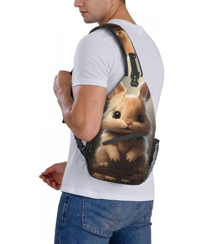 Eagle Crossbody Bag Chest Shoulder Bag Small Casual Backpack Suitable For Women Men Hiking Cute Bunny $14.78 Crossbody Bags