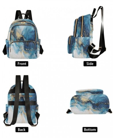 Fashion Backpack Mini Backpack Purse Casual Daily Backpack Dark Blue White Marble for Travel for College Work Small $20.89 Ba...