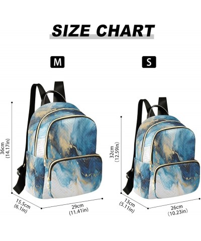 Fashion Backpack Mini Backpack Purse Casual Daily Backpack Dark Blue White Marble for Travel for College Work Small $20.89 Ba...