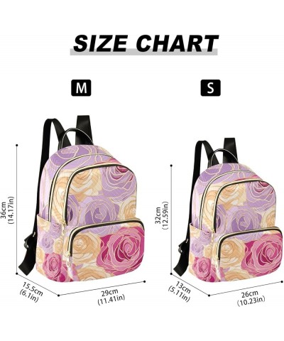 Mini Backpack Purse for Women, Gold Purple Pink Flower Travel Bag Casual Daypack Shoulder Bag Small $16.95 Backpacks