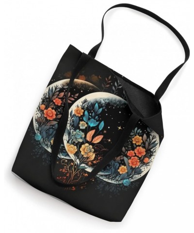 Floral Moon Phase flower crescent moon cool eclipse moon Tote Bag $10.82 Totes