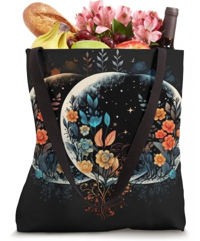 Floral Moon Phase flower crescent moon cool eclipse moon Tote Bag $10.82 Totes