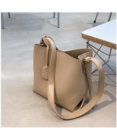 Women Bucket Handbag Crossbody Bag Shoulder Bags Tote Bags Purse Leather Hobo Handbags Ladies Khaki $44.92 Totes