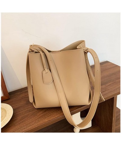 Women Bucket Handbag Crossbody Bag Shoulder Bags Tote Bags Purse Leather Hobo Handbags Ladies Khaki $44.92 Totes