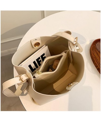 Women Bucket Handbag Crossbody Bag Shoulder Bags Tote Bags Purse Leather Hobo Handbags Ladies Khaki $44.92 Totes