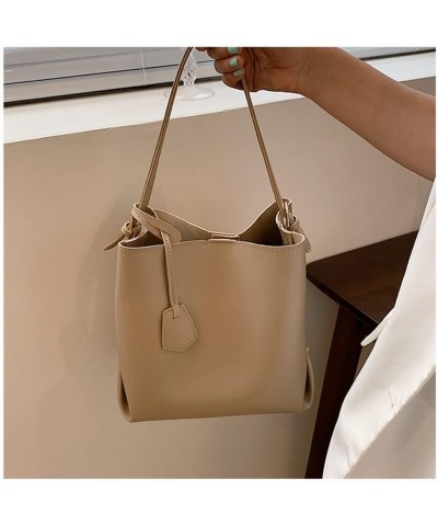 Women Bucket Handbag Crossbody Bag Shoulder Bags Tote Bags Purse Leather Hobo Handbags Ladies Khaki $44.92 Totes