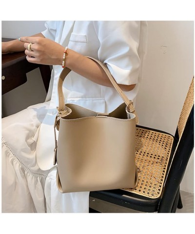 Women Bucket Handbag Crossbody Bag Shoulder Bags Tote Bags Purse Leather Hobo Handbags Ladies Khaki $44.92 Totes