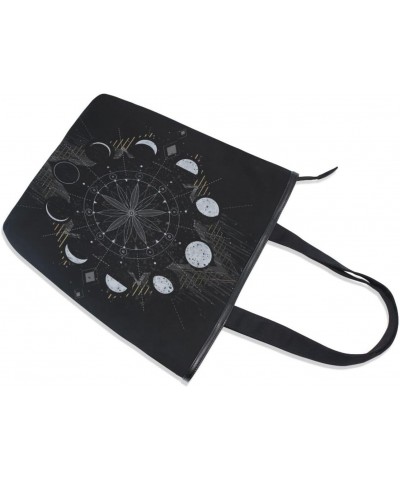 Tote Bag Golden Moon Phases Mystical Canvas Zippered Tote Handbag for Women with 2 Interior Pockets $11.50 Totes