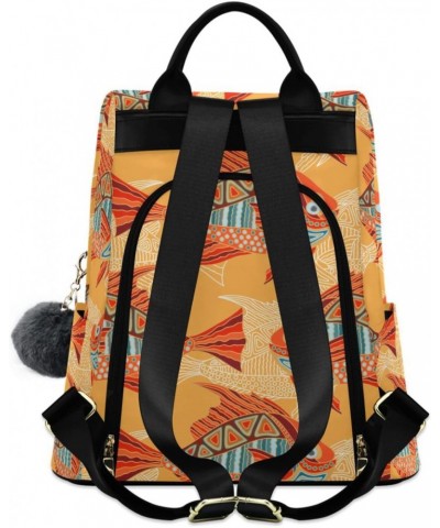 Tribal Pattern Fish Backpack for Women, Fashion Anti Theft Casual Daypack Shoulder Bag Purse for Travel Work 15 inches $22.13...