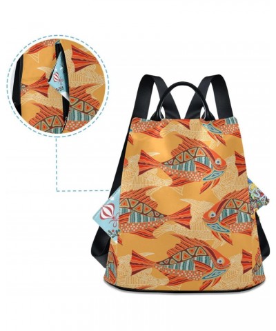 Tribal Pattern Fish Backpack for Women, Fashion Anti Theft Casual Daypack Shoulder Bag Purse for Travel Work 15 inches $22.13...