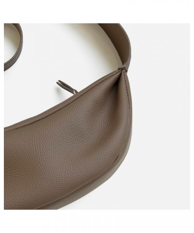 Genuine Leather Sling Bags Crossbody Women, Minimalist Style Casual Chest Bags with Wide Strap Taupe $29.72 Hobo Bags