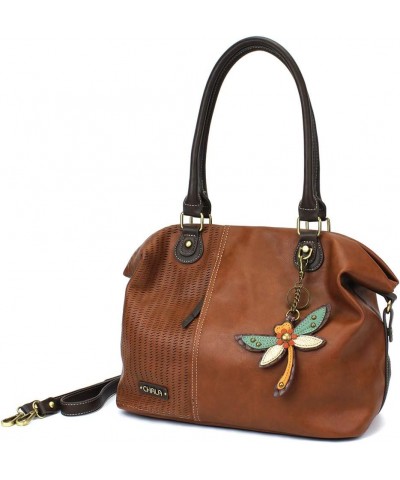 Laser Cut Crossbody Shoulder bag Tote Bag Faux Leather Brown Dragonfly $29.46 Shoulder Bags