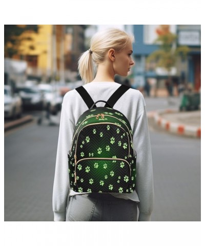 Animal Paw Prints Black Women Backpack Purse Ladies Fashion Shoulder Bag Daypack Travel Bag 10L Medium $16.10 Backpacks