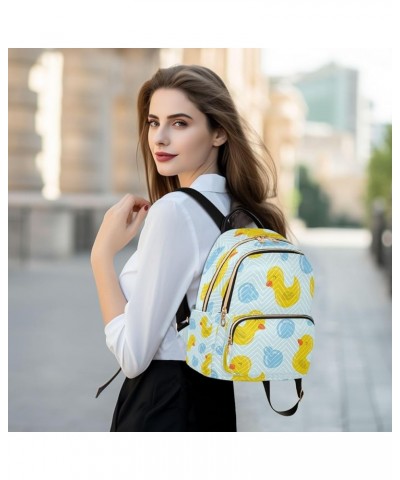 Yellow Ducks Mini Backpack Purse for Women, Pattern Travel Backpack Fashion Backpack Lightweight Shoulder Bag Small Casual Da...