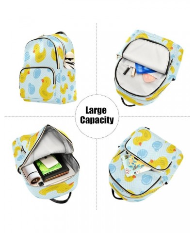 Yellow Ducks Mini Backpack Purse for Women, Pattern Travel Backpack Fashion Backpack Lightweight Shoulder Bag Small Casual Da...