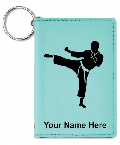 ID Holder Wallet, Karate Man, Personalized Engraving Included (Rustic) Teal $13.44 Wallets