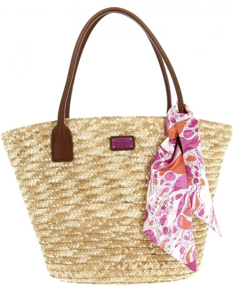 Women's Seashell Straw Bag, One Size Pink Bubble $81.17 Handbags