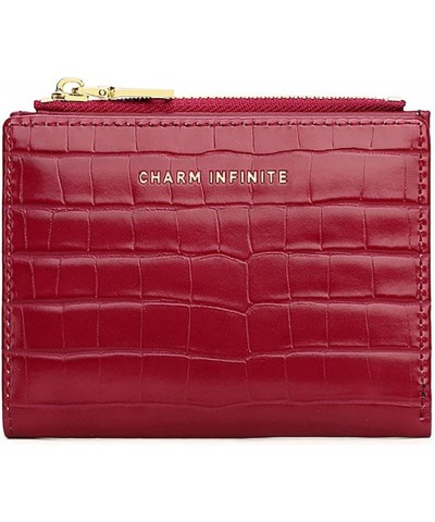 Wallet for Women | Bifold Purse | Card Holder | ID Window | Zipper Coin Pocket | Crocodile Print (Brown) Wine Red $25.02 Totes