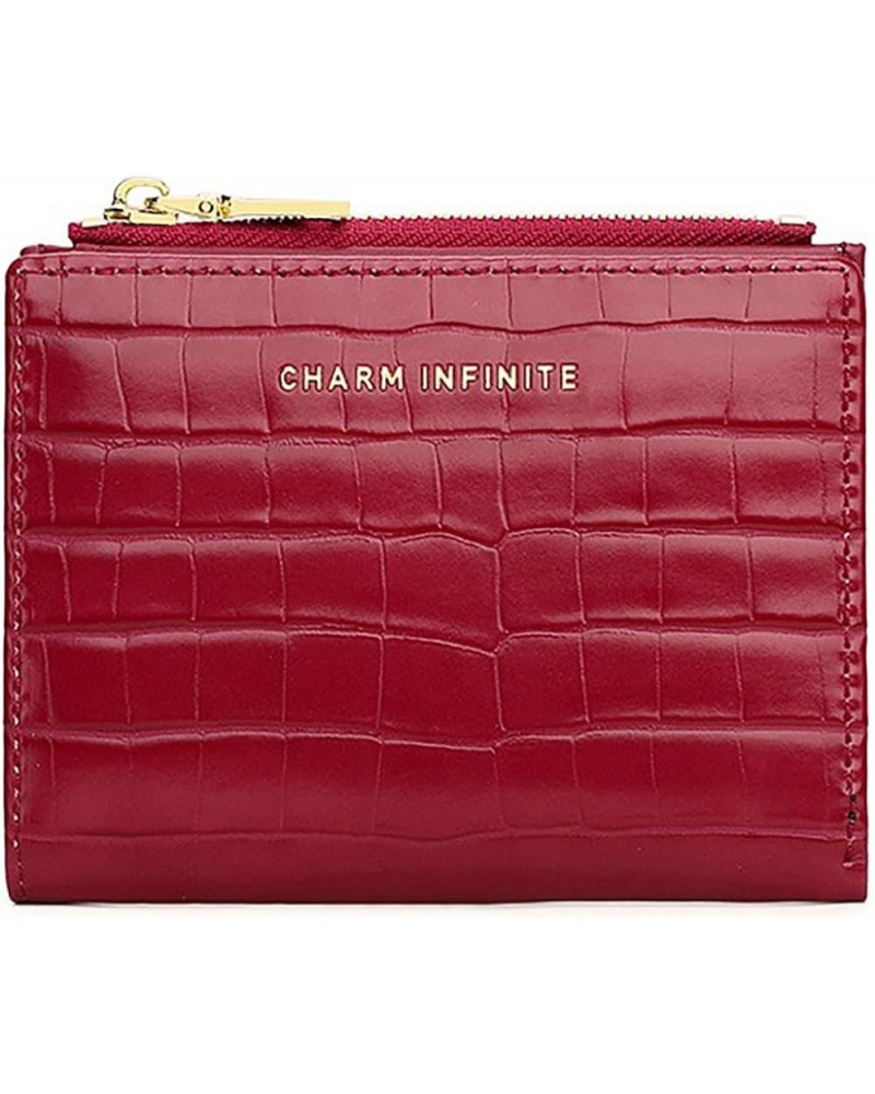 Wallet for Women | Bifold Purse | Card Holder | ID Window | Zipper Coin Pocket | Crocodile Print (Brown) Wine Red $25.02 Totes