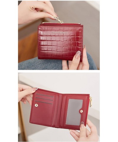 Wallet for Women | Bifold Purse | Card Holder | ID Window | Zipper Coin Pocket | Crocodile Print (Brown) Wine Red $25.02 Totes