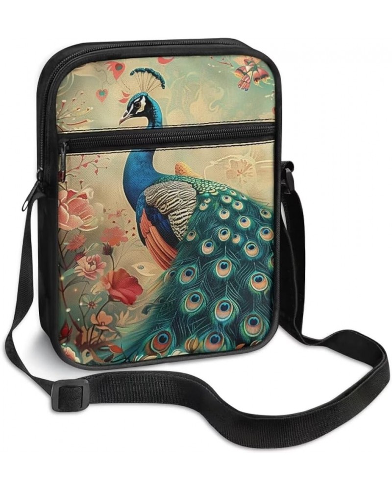 Messenger Bag for Women Crossbody Cell Phone Purse Small Shoulder Pouch for Outdoor Elegant Peacock $12.15 Crossbody Bags