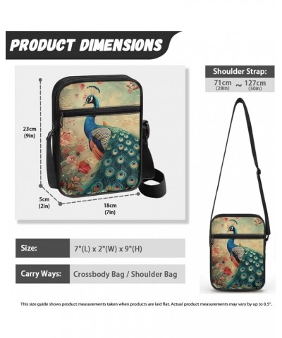 Messenger Bag for Women Crossbody Cell Phone Purse Small Shoulder Pouch for Outdoor Elegant Peacock $12.15 Crossbody Bags