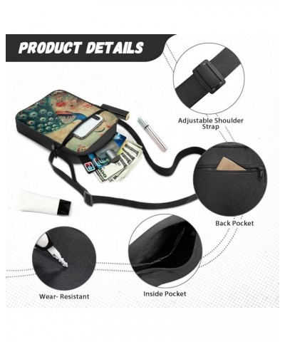 Messenger Bag for Women Crossbody Cell Phone Purse Small Shoulder Pouch for Outdoor Elegant Peacock $12.15 Crossbody Bags