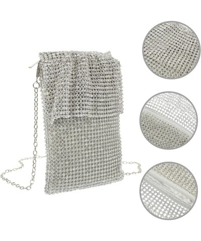 2 pieces Rhinestone Evening Bag Decorative Shoulder Bag Fur Crossbody Bag Woman Pouch Fashion Shoulder Bag Silverx5pcs $32.90...