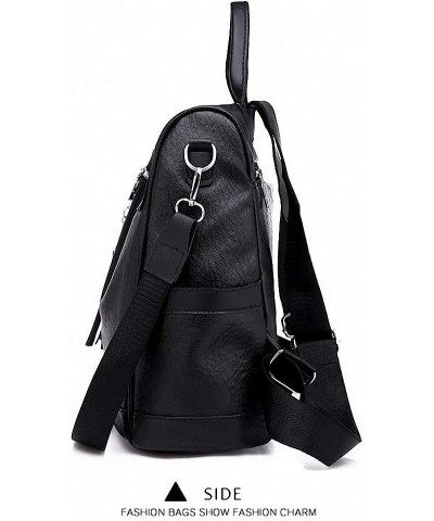 Zipper Backpack Women Travel Bag Shoulder PU Leather Solid Rucksack Bolso Brown Backpack Black Backpack $17.85 Backpacks