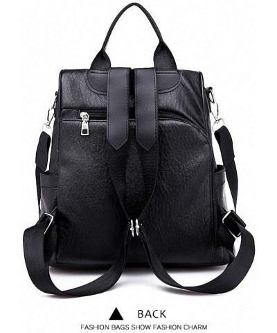 Zipper Backpack Women Travel Bag Shoulder PU Leather Solid Rucksack Bolso Brown Backpack Black Backpack $17.85 Backpacks