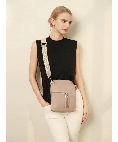 Genuine Leather Small Crossbody Bags for Women lightweight Cross Body Bag Purses with Outside Pocket B01 Nude $22.19 Crossbod...