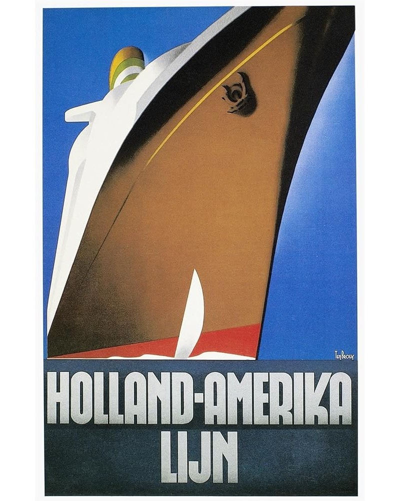 Stretched Canvas Print Dutch Travel Poster, 1932 by Willem Ten Broek, 12x16 18" x 24" Print Only $40.32 Others