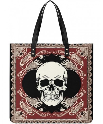 Skulls Cashew Flowers Handbag Large Capacity Top-Handle Bag Ladies Shoulder Totes $21.08 Totes