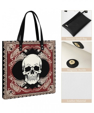 Skulls Cashew Flowers Handbag Large Capacity Top-Handle Bag Ladies Shoulder Totes $21.08 Totes