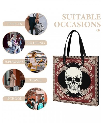 Skulls Cashew Flowers Handbag Large Capacity Top-Handle Bag Ladies Shoulder Totes $21.08 Totes